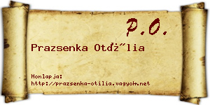 Prazsenka Otília névjegykártya